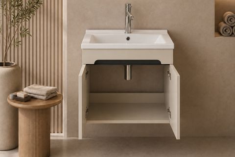LODE IRMA KUMTAŞI 60 CM SERAMİK LAVABOLU ALT BANYO DOLABI
