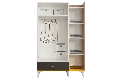 GİALLO 3 KAPILI DOLAP