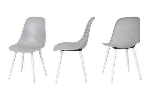 TİLİA BEYAZ 2 SANDALYELİ BAHÇE BALKON BİSTRO SETİ, GRİ, 60X60 CM