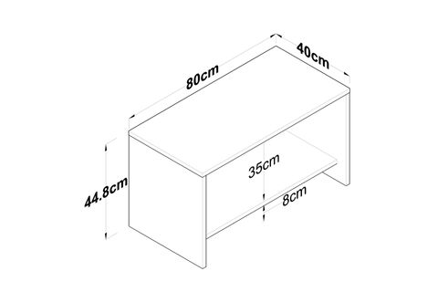 RANİ AB104 ORTA SEHPA MODERN RAFLI SEPET CEVİZ