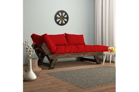 WOODESK ADALAR MASİF CEVİZ-KIRMIZI RENK 2Lİ KANEPE CPT8114-210