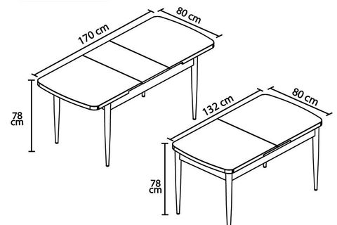 LÜX AÇILIR MASA VE SANDALYE TAKIMI, MEŞE  GRİ, 130X80