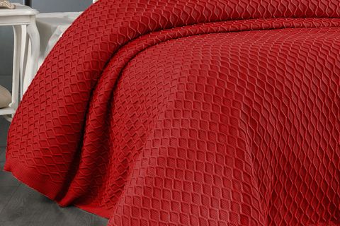 EVLEN HOME AKRİLİK ÖRGÜ BATTANİYE, ÇİFT KİŞİLİK, BORDO