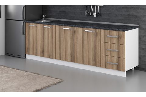 MİNAR 250 CM MUTFAK DOLABI BEYAZ DORE 250-D1-ALT MODÜL