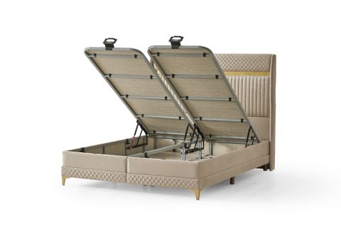 PLATINUM BAZA BAŞLIK YATAK SETİ, GRİ, 160X200