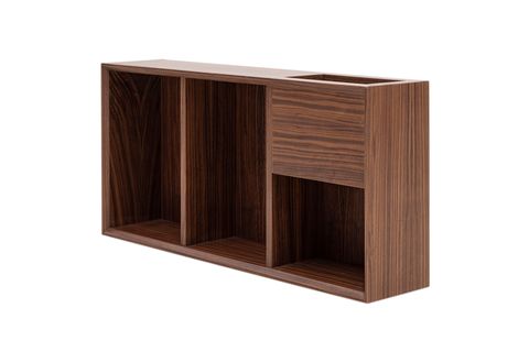 Ceviz Kitaplıklı Kol Modülü Sağ