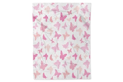 PEMBE KELEBEK BASKILI WELSOFT ÇOCUK BATTANİYESİ, 160X220 CM