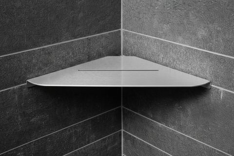 PASLANMAZ ÇELİK BANYO KÖŞE RAFI, GÜMÜŞ GRİ, 1515 CM