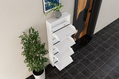 VEGA KİLİTLİ METAL AYAKKABILIK, BEYAZ, 4 KAPAKLI