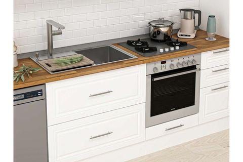 ALVİNKA 380X240 CM KLASİK MEBRAN MUTFAK DOLABI, MBB E90B45S45 1 MEBRAN BEYAZ SUNTALAM