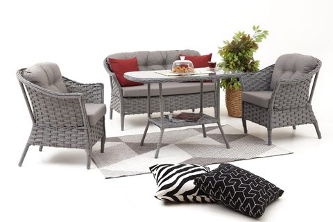 KARDELEN RATTAN İKİLİ OTURMA GRUBU, GRİ