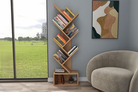 ERİNE ZİKZAK KİTAPLIK, ATLANTİK ÇAM, 8 RAFLI