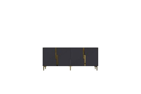 EVVA KONSOL VE TV SEHPASI, ANTRASİT GOLD, 180 CM