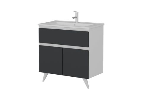 NİKA BANYO DOLABI ALT 100CM AY2K1Ç ETJ BEYAZ ANTRASİT