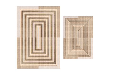 DİJİTAL BASKI, KAYMAZ TABAN İKİLİ BANYO PASPASI 100X60 + 60X50 CM  RVG5-FNL347