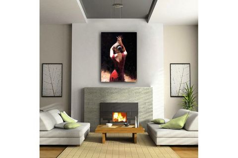 TABLOSAN İSPANYOL DANSÇI KADIN YAĞLI BOYA DOKULU KANVAS TABLO, 20X30, B06005