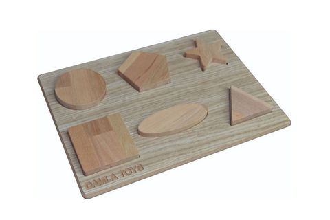 GEOMETRİK ŞEKİLLİ EĞİTİCİ AHŞAP PUZZLE, ALTILI