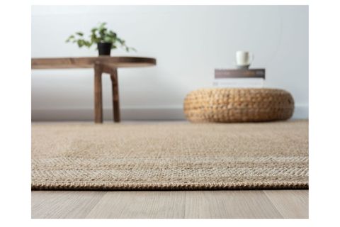 QUEEN SERİSİ JÜT HASIR GÖRÜNÜMLÜ DOKUMA MAKİNE HALISI, BEYAZ, 80X300, 668