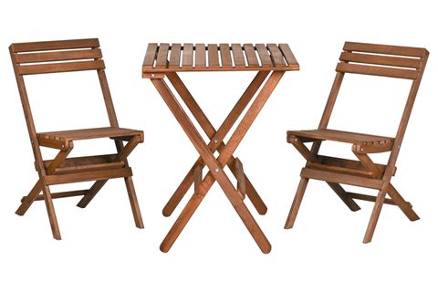 BYSAY LOVE AHŞAP KATLANIR ÜÇLÜ BİSTRO SET, CEVİZ