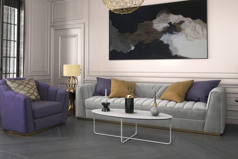 ELİPS ORTA SEHPA BEYAZ LAKE ESKİTME PİRİNÇ