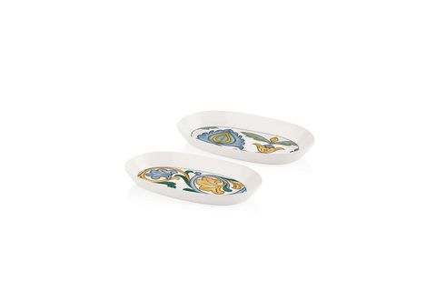 THE MİA LİMONCELLO OVAL SERVİS TABAĞI 2Lİ SET GRİ 23 CM