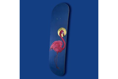 HOLY FLAMINGO KAYKAY EL YAPIMI AHŞAP DUVAR DEKORU