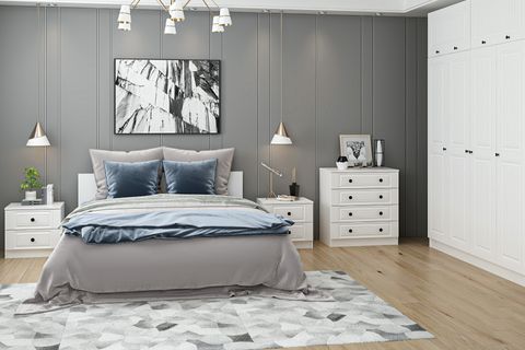 KALE190 YATAK ODASI TAKIMI, BEYAZ MEBRAN, 4 KAPAKLI, SET 74
