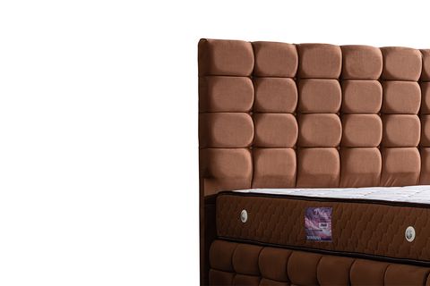 DUKE LUX NEW BAZA BAŞLIK VE DELUXE YATAK SETİ, AÇIK KAHVERENGİ, 120X200