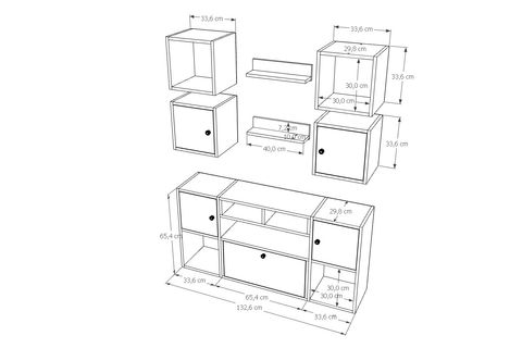 BK ÇOK AMAÇLI DOLAP, 4 KAPAKLI VE AÇIK RAFLI, KBR