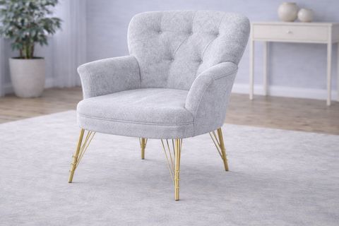 PUFY KOLLU TEKLİ BERJER, GÜMÜŞ, METAL GOLD AYAK