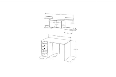 BK ÇALIŞMA MASASI, ASMA RAF SETİ