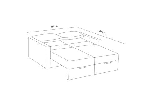 SAROS YATAKLI SANDIKLI İKİLİ KANEPE, ANTRASİT