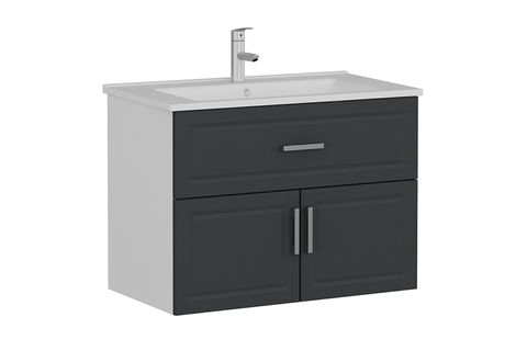 SANYA BANYO DOLABI ALT 85CM AS2K1Ç ETJ BEYAZ ANTRASİT