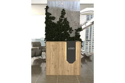 NAVİTA LED IŞIKLI KARŞILAMA BANKOSU KASA KARŞILAMA MASASI, SEPET ANTRASİT, 110 CM, ÇEKMECELİ
