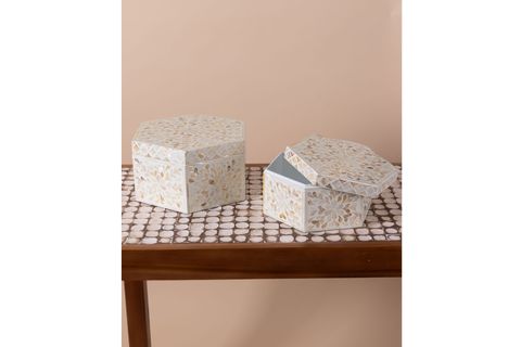 THE MİA SEDEF ALTIGEN KUTU 24X21X12 CM TLC0076