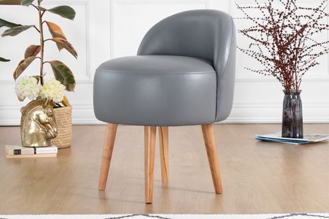 BURKS DERİ PUF, GRİ