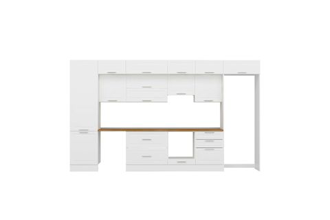 ALVİNKA 410X240 CM KLASİK MEBRAN MUTFAK DOLABI, MBB E90B60S60 2 MEBRAN BEYAZ SUNTALAM