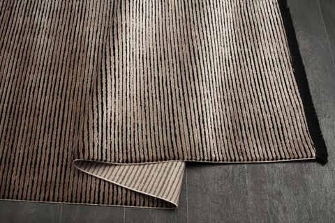 ELSE KAHVE SİYAH ÇİZGİLİ MODERN YIKANABİLİR MAKİNE DOKUMA SALON HALISI MOLİENDO-9909 80X150