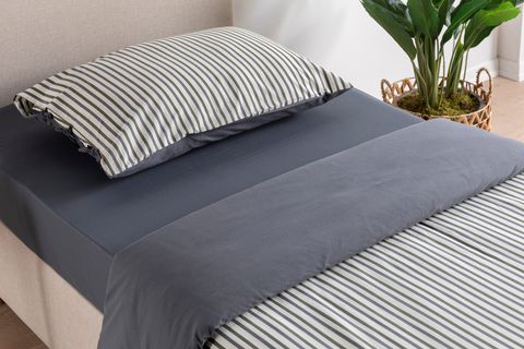 LUNA COZY ÇİFT TARAFLI YIKANMIŞ PAMUKLU NEVRESİM SETİ, TEK KİŞİLİK, ANTRASİT