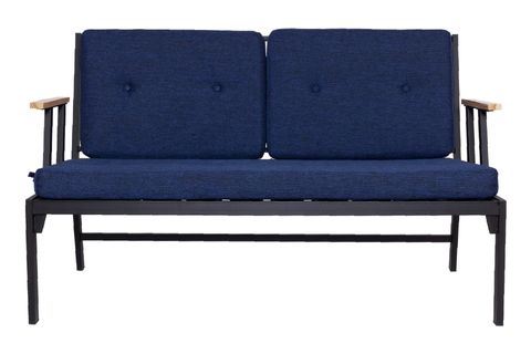 MIST SİYAH İSKELET İKİLİ BAHÇE KOLTUĞU, LACİVERT, 6008