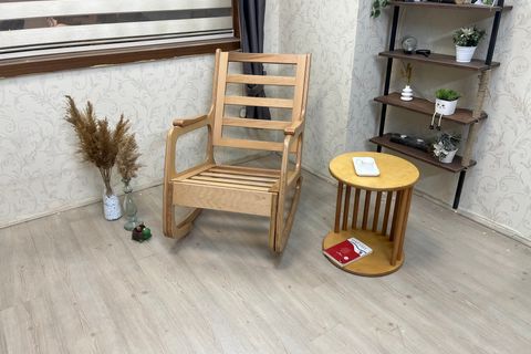 KONTES SALLANAN SANDALYE, ZÜMRÜT YEŞİL, NATUREL AYAK