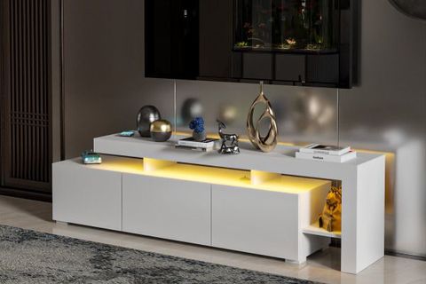 LUMA LED IŞIKLI TV ÜNİTESİ KONSOL, BEYAZ, 192 CM