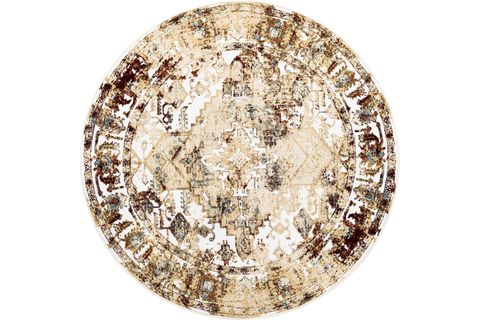ETHNIC DOKUMA MAKINE HALISI, YUVARLAK, BORDO, 160X160, 1923BD