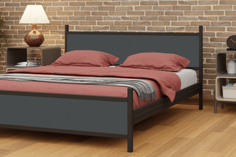 GM 305 MODERN ÇİFT KİŞİLİK METAL SİYAH ANTRASİT GRİ KARYOLA 140X190