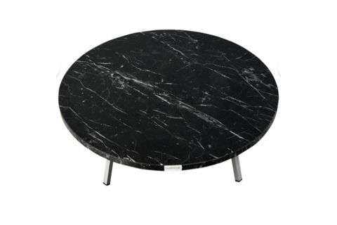 ALESTA SİYAH DESENLİ KATLANABİLİR YER SOFRASI, 60 CM ÇAP, 21 CM YÜKSEKLİK