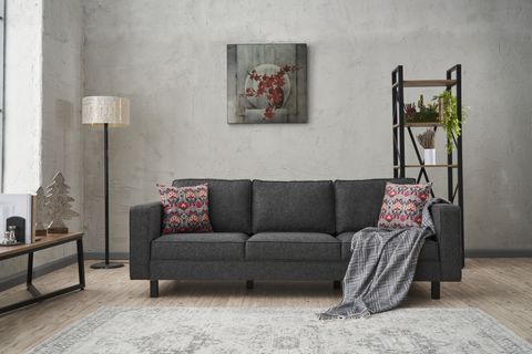 KALE SERİSİ ÜÇLÜ KOLTUK, KETEN, ANTRASİT