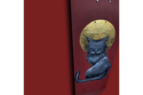 HOLY CAT KAYKAY EL YAPIMI AHŞAP DUVAR DEKORU