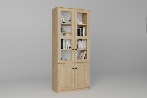 LİSA VİTRİN ÇOK AMAÇLI DOLAP, 4 KAPAKLI, SAFİR MEŞE