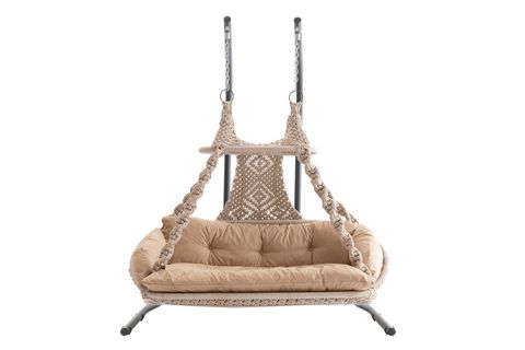 VİENO HOME GARDEN MAYA MAKROME İKİLİ SALINCAK, CAPPUCCİNO