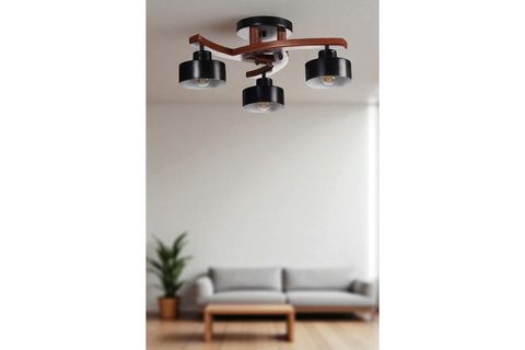 WESTON ÜÇLÜ CEVİZ METAL BAŞLIKLI PLOFONYER AVİZE